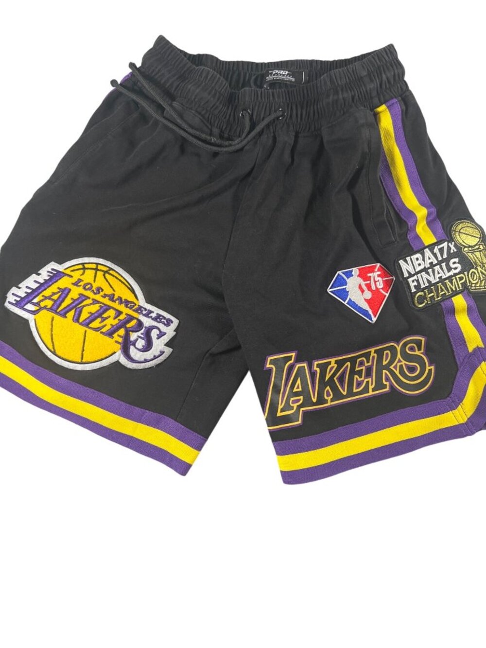 Pro Standard LA Lakers NBA 17x Finals Champions Shorts Small Black Mesh 75th Ann